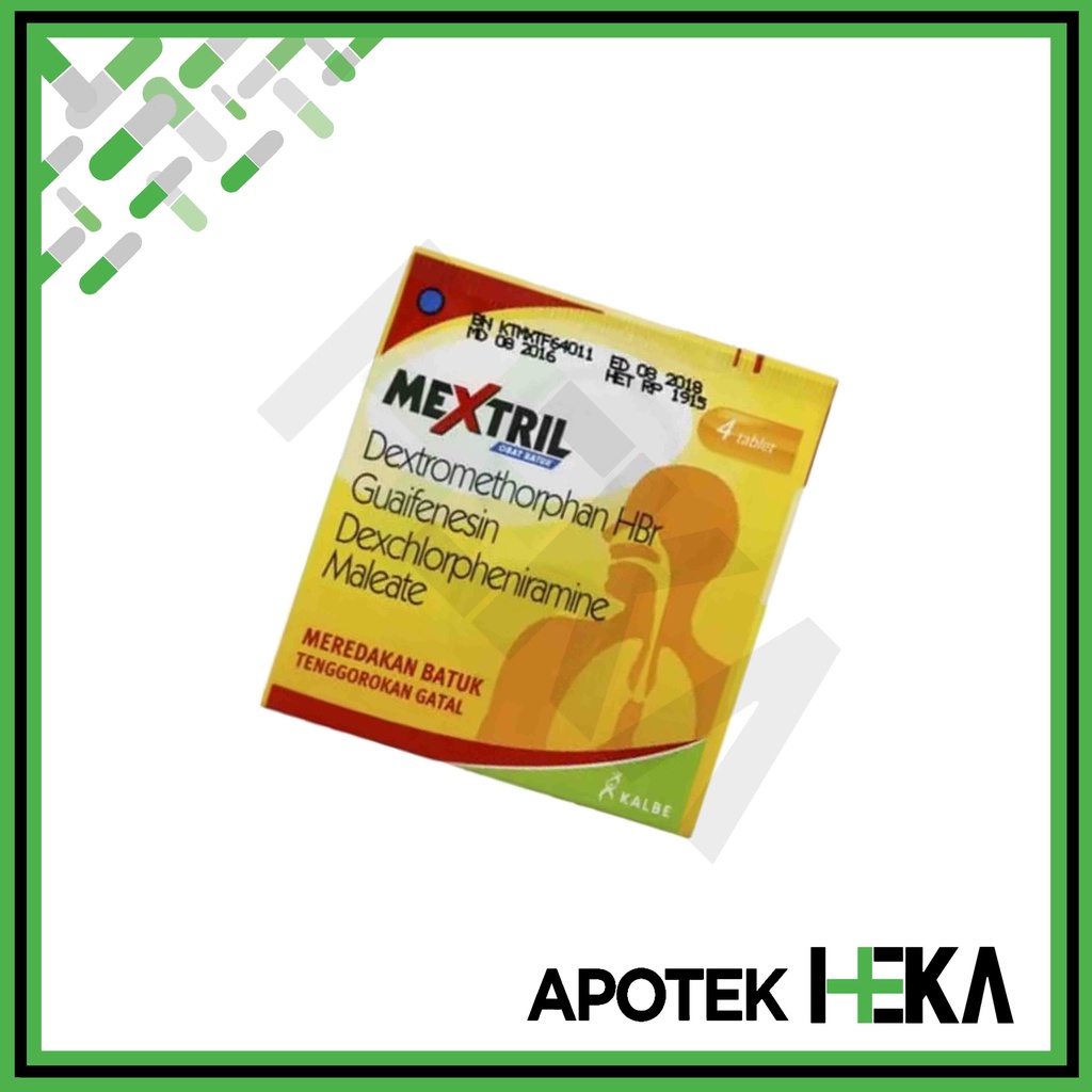 Mextril Obat Batuk Strip isi 4 Tablet - Batuk Tenggorokan Gatal (SEMARANG)