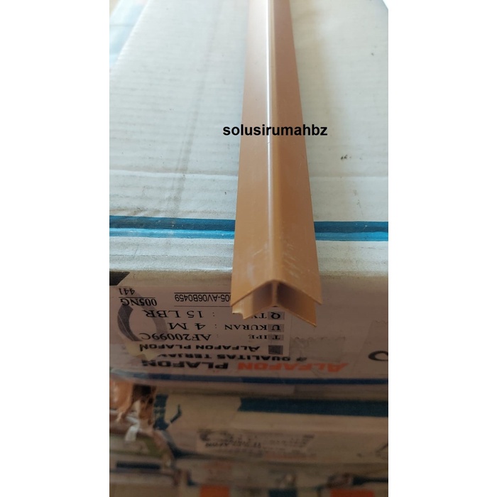 siku double per10cm potongan plafon pvc coklat samping kayu plastik