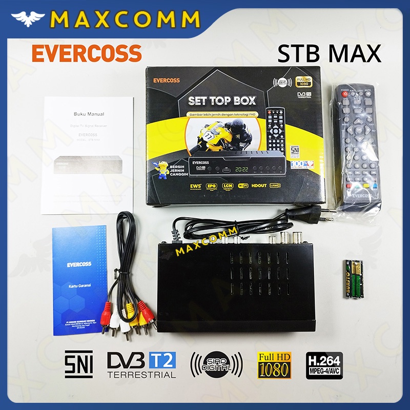 SET TOP BOX EVERCOSS STB MAX Digital TV Receiver Full HD - STB MAX ONLY