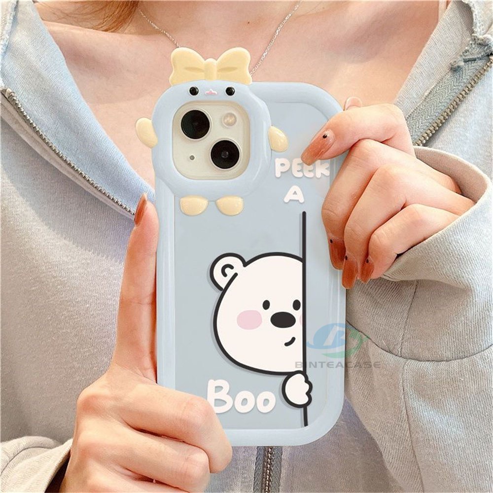 Case Desain Monster Beruang Kecil Untuk OPPO A17 A57 2022 A15 A16 A16K A54 A53 A12 A5S A7 A3S A11k A31 A52 A92 A94 A37 F9 A1K Reno 5 A76 A96A