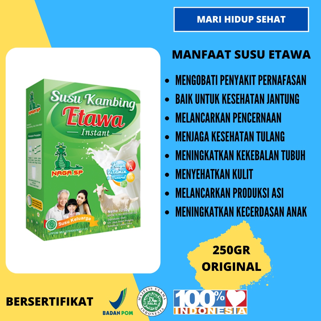 

EXTRA HEMAT / Susu Kambing Etawa Original 250 gram + Madu Rempah 350 gram