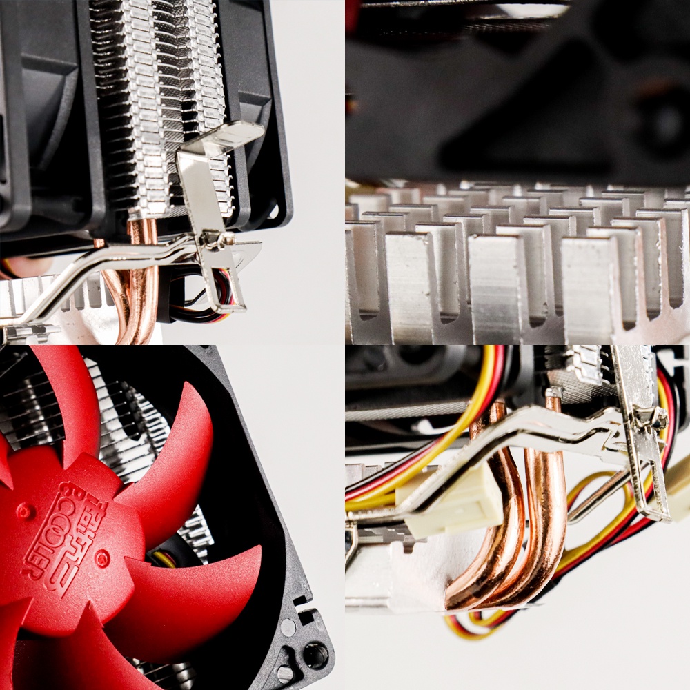 PcCooler Mini CPU Heatsink 2 Heatpipe with 2 Fan - VS8025 - Black/Red