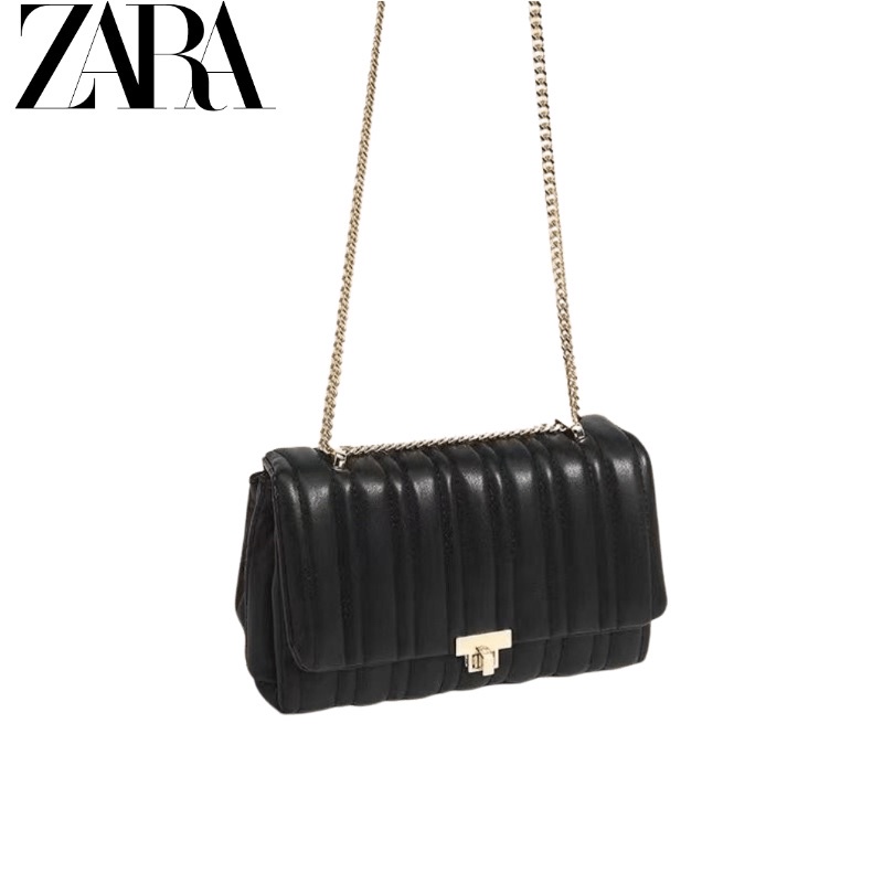 Tas Selempang Zara Hitam Tali Rantai Panjang