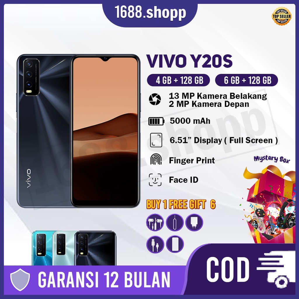 VIVO Y20S RAM 6/128 GB Garansi Toko 1 Tahun Termurah