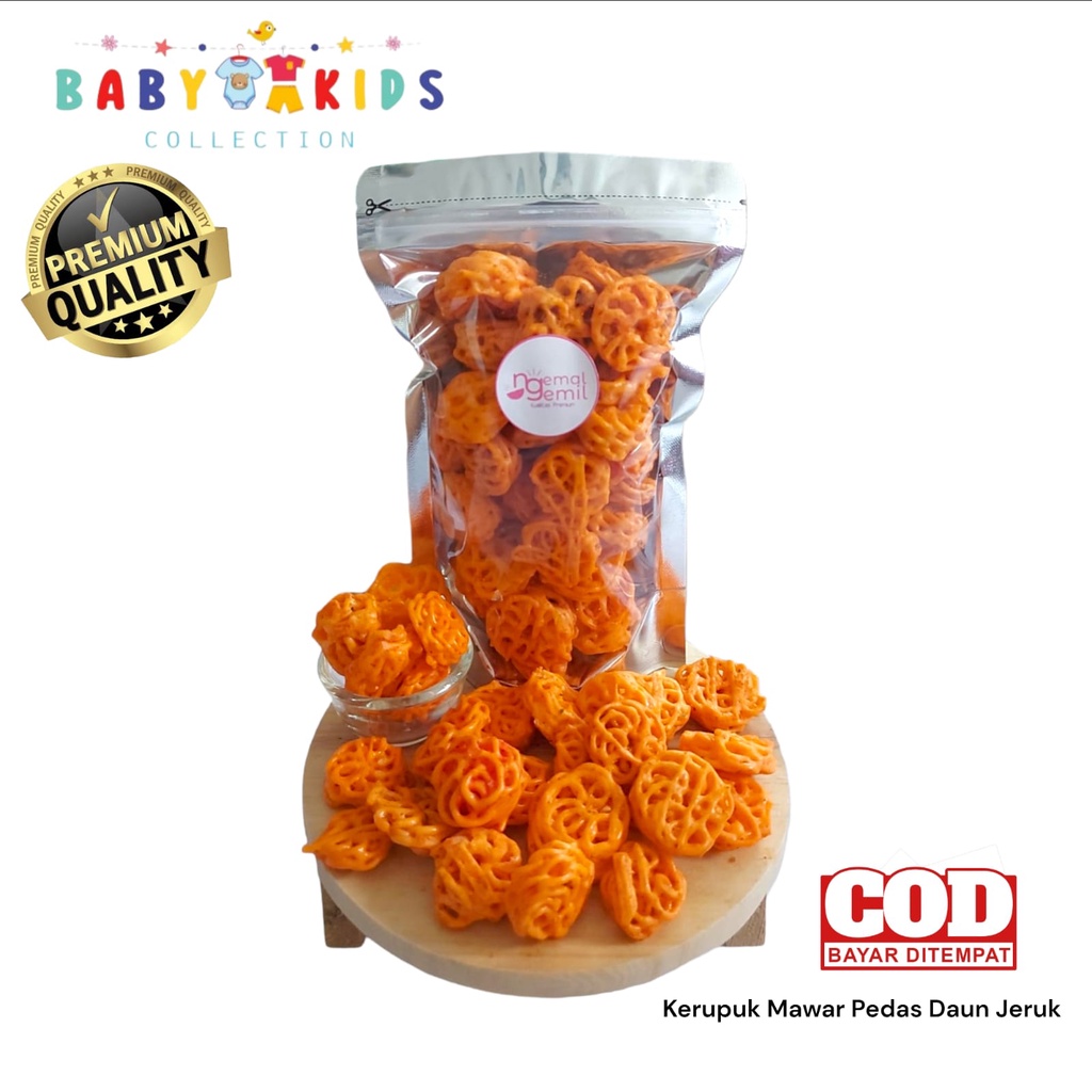 

Kerupuk Mawar Pedas Daun Jeruk Homemade Krupuk Bunga Pedes Kualitas Premium