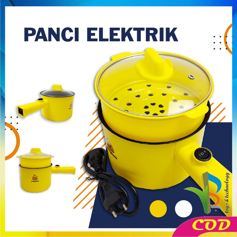 RB-C520 Panci Elektrik 2IN1 Dengan Keranjang Kukus Motif Bebek / Panci Mie Instan Listrik Serbaguna / Panci Kukus