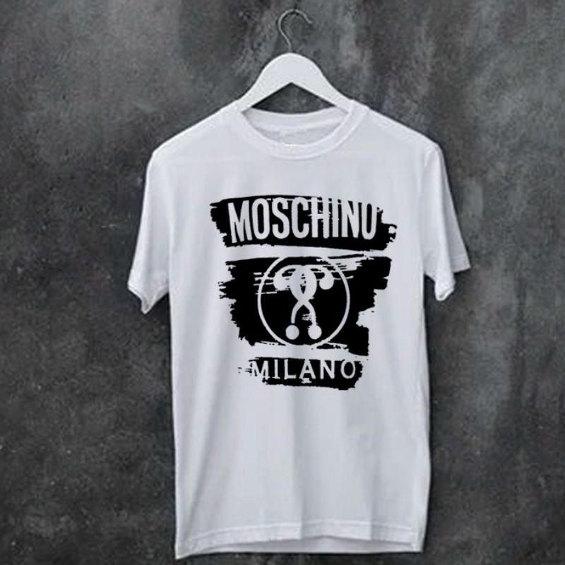 KAOS DISTRO/KAOS MOSCHINO MILANO/TSHIRT MOSCHINO MILANO/BAJU MOSCHINO MILANO/KAOS IMPORT/COD/BAYAR D