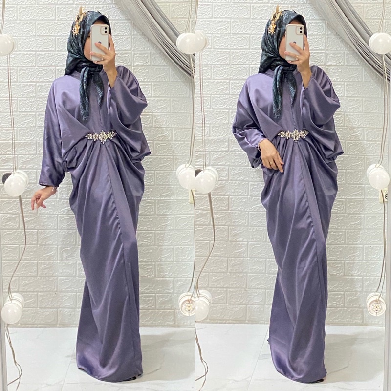 FLORISA LONG DRESS KAFTAN SATIN SILK