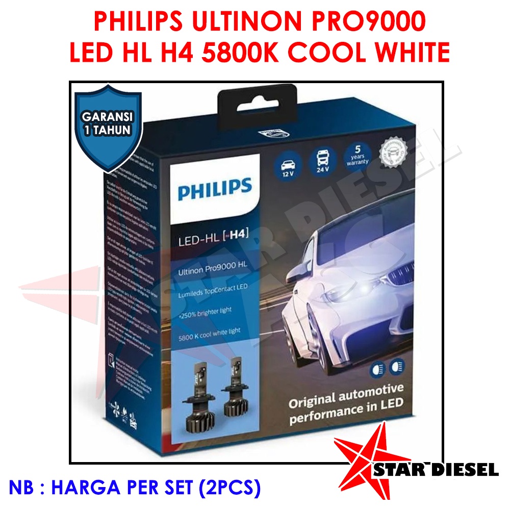 H4 LED PHILIPS NEW XTREME GEN 3 PHILIPS ULTINON PRO9000 HL