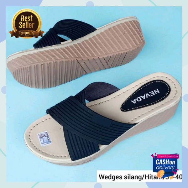 Wetges Bresmet Cantik Kekinian Wijes Wnt Murah Sendel Wejes Ibu2 Sandhal Wesges Remaja Kasual Sandal