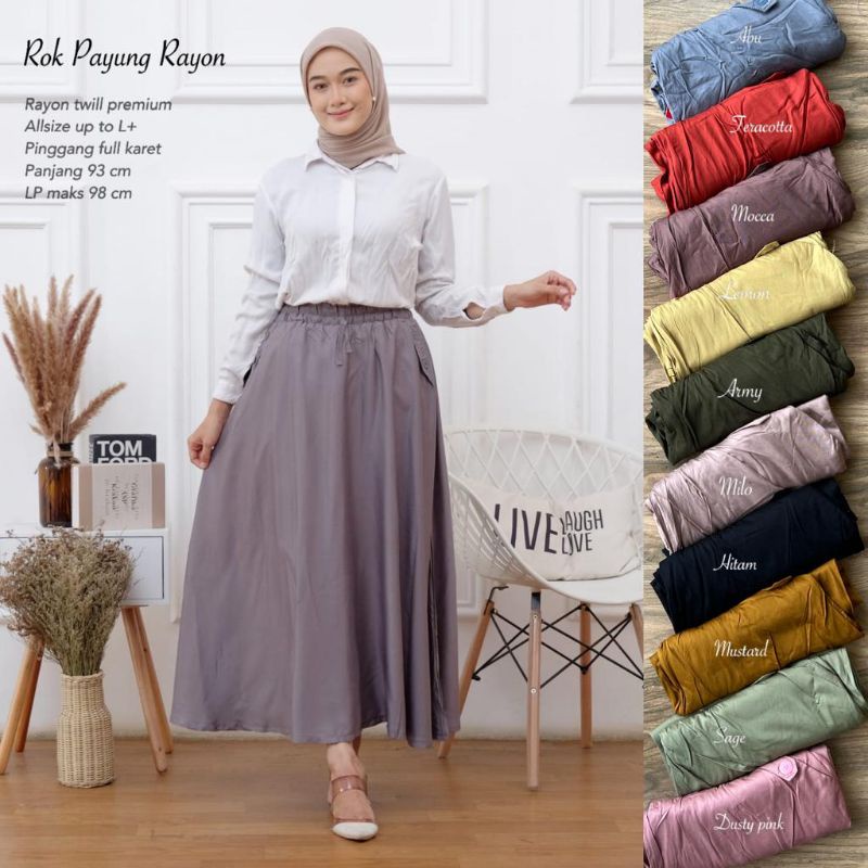 Rok Lebar Rayon Twill PREMIUM //JF724