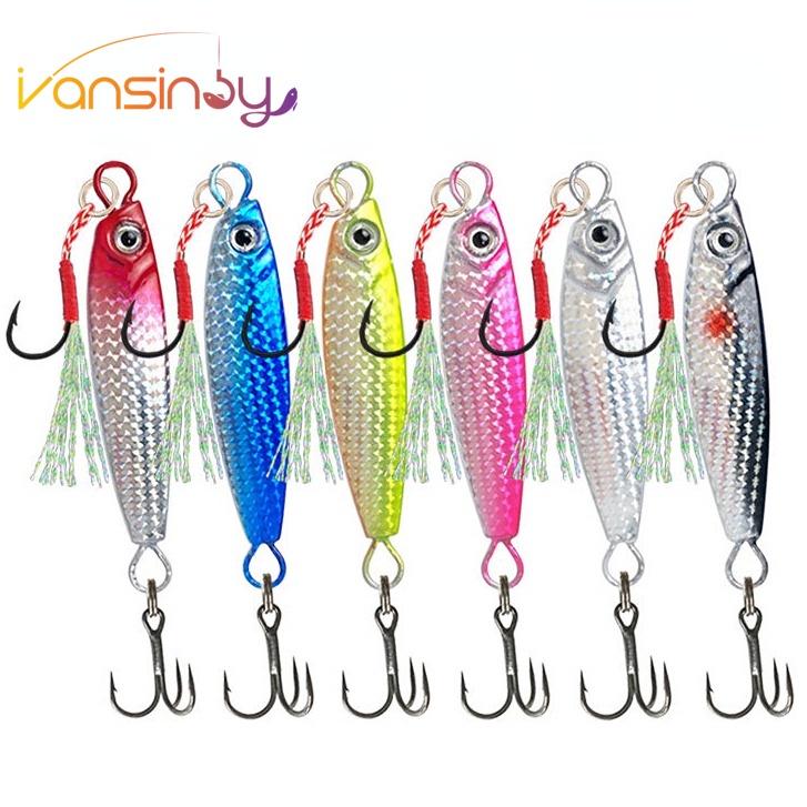 Baru Jigging Hook Memancing Spinner Umpan 7g/10g/15g/20g/30g Laser Metal Jig Sendok Umpan Pancing