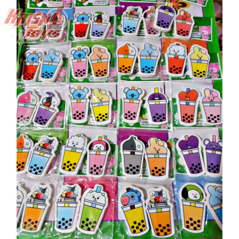 PENGHAPUS KARAKTER BONEKA BOBA LUCU/STIP ERASER isi 40pcs/Lembar