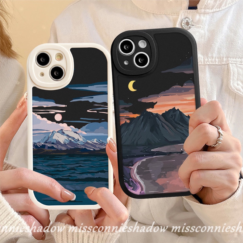 Case Untuk Samsung A04s A04 A03 A12 A50s A32 A13 A23 A50 A53 A30s A03s A22 A73 A21s A52s A33 A11 A20s A72 A02s A52 A31 A10s A20 A71 A51 Snow Mountain Sunset Pemandangan Lembut Couple Case