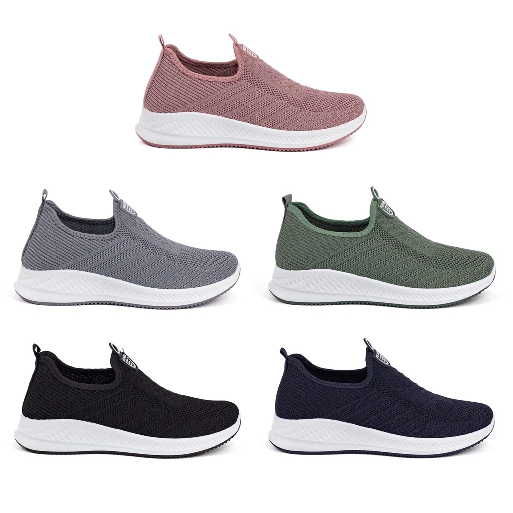 Sepatu Slip On Terbaru Sneakers Wanita Import Tanpa Tali Fashion Korea Casual Sport Shoes A030