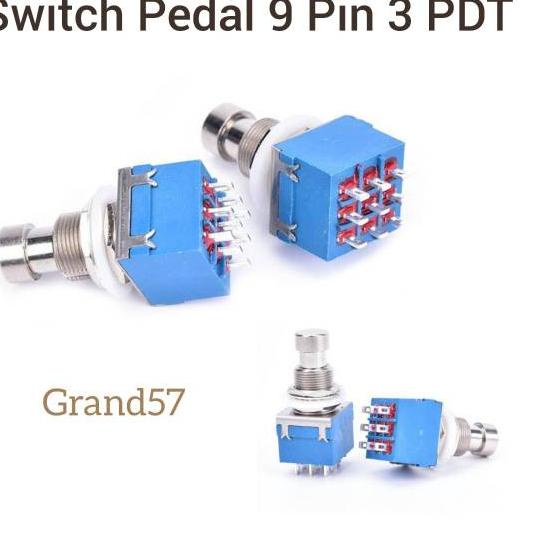 ₳ switch pedal efek 9pin 3PDT gitar switch 9pin 3 PDT foot push true bypass す
