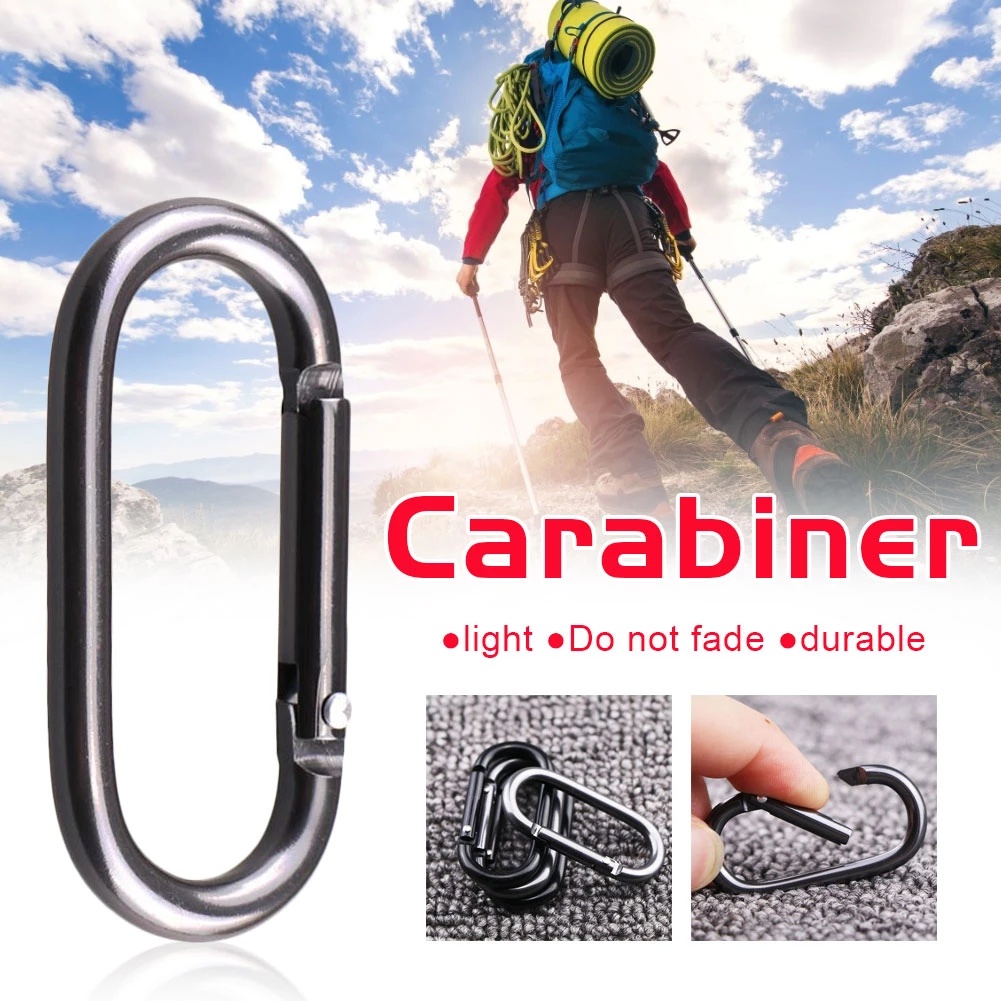 Portabel Musim Semi Kait Multi Fungsional Berbentuk U Paduan Aluminium Gunung Gesper Luar Gunung Ransel Gantungan Kunci Safety Lock