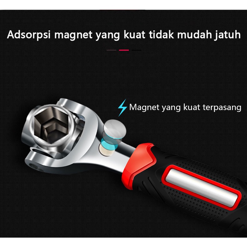 Wrench 8 in 1 Alat Socket Bekerja dengan Spline Baut Torx 360 Derajat 6-Point Universal Furniture Mobil Perbaikan 250mm