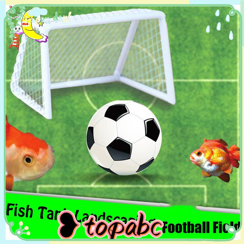 Top Fish Tank Landscaping Rangka Tahan Aus Mainan Sepak Bola Gawang Tenggelam Bola Meja Sepak Bola