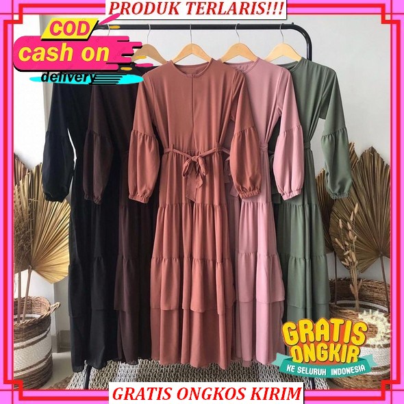 Gamis Terbaru Jiran Set 8 2In1 Gamis + Outher Bahan Rami Import Mix Ceruty Premium [ Cod ] Garansi T