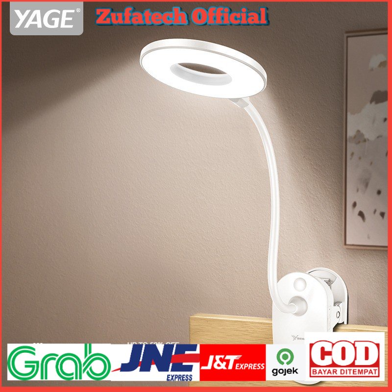 Yage Lampu Meja Belajar LED Clip Circle Design 5700-7300K - YG-T102 - White