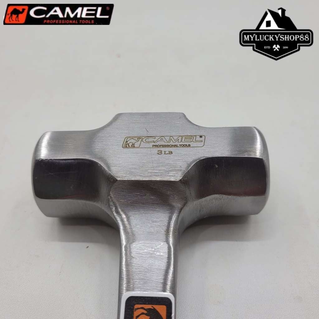 Camel Palu Batu 3 LB Bodem 3Lb Rubber Grip Gagang Besi Lapis Karet