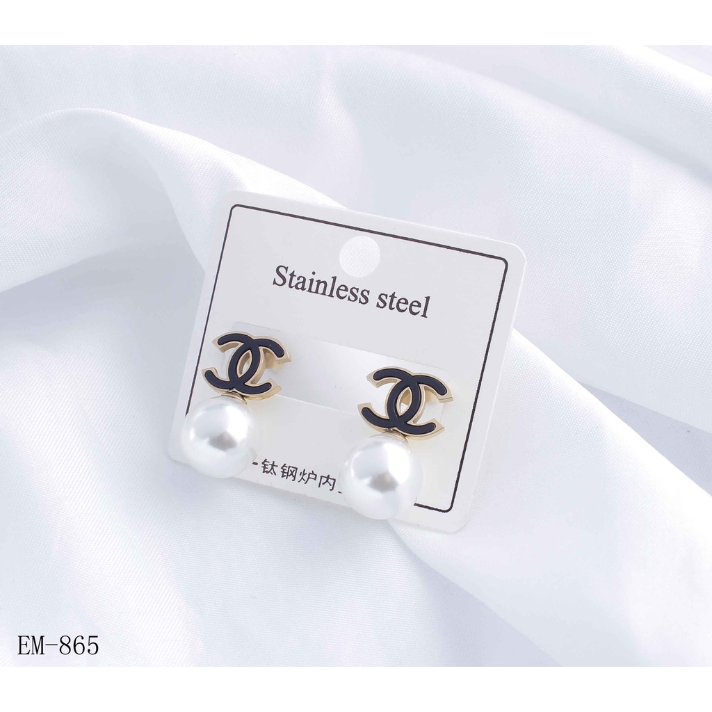 Anting Titamnium Mata Mutiara Perhiasan Fashion 865/849