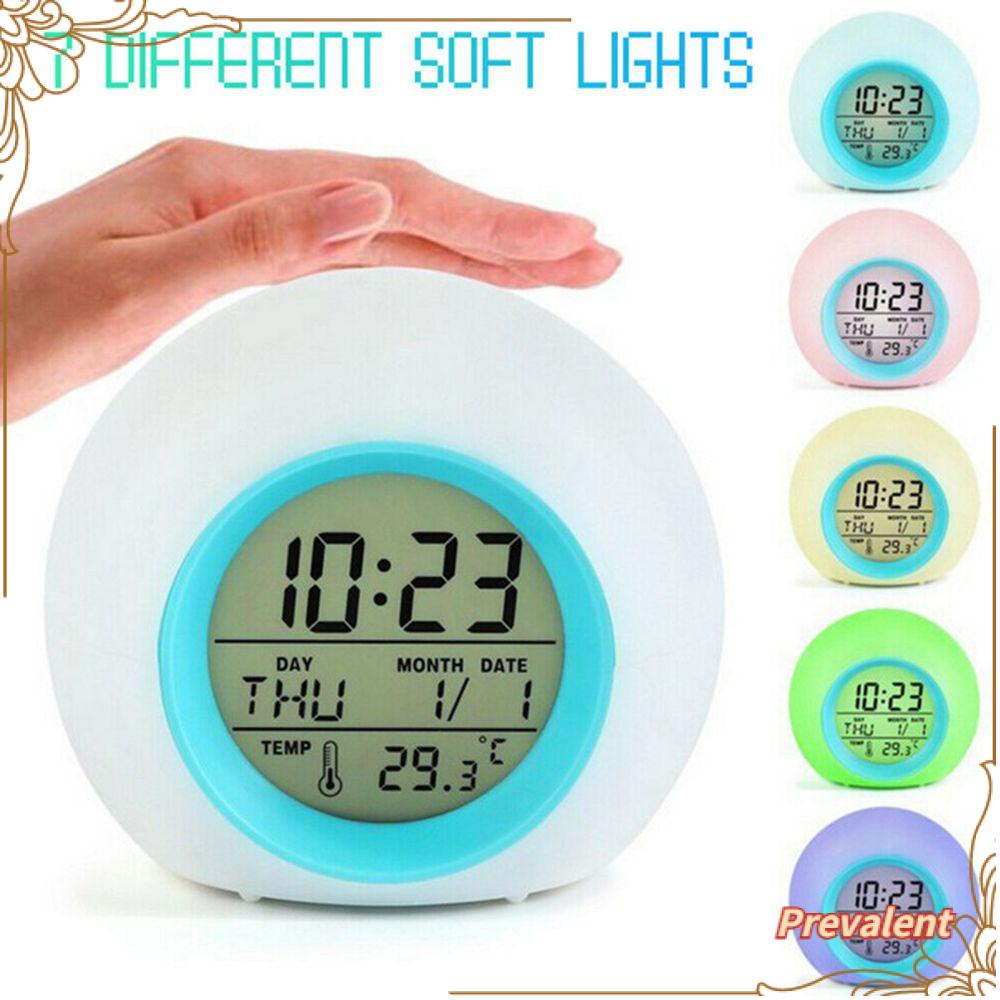 Preva Jam Alarm Dekorasi Rumah Lampu Malam Backlight Suhu Kalender LED Digital
