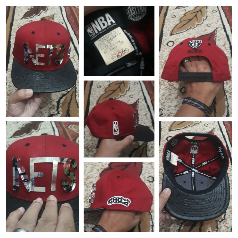 Topi snapback NBA nets brooklyn hyflat second