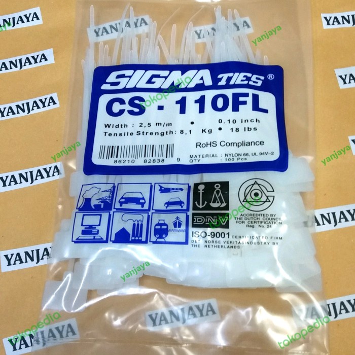 

TERLENGKAP sigma ties label CS-110FL/kabel ties label 110 sigma Code 5151