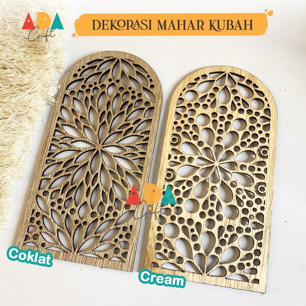 Kubah Ukir Dekorasi Mahar Kayu Plywood 8x16cm | Clipboard Pintu Kubah Mahar