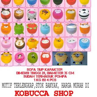 ↙ Sofa Tiup Balon Karakter Unik Untuk Dekorasi Ruangan Sofa Tiup Balon Bahan PVC Karakter Kartun Luc