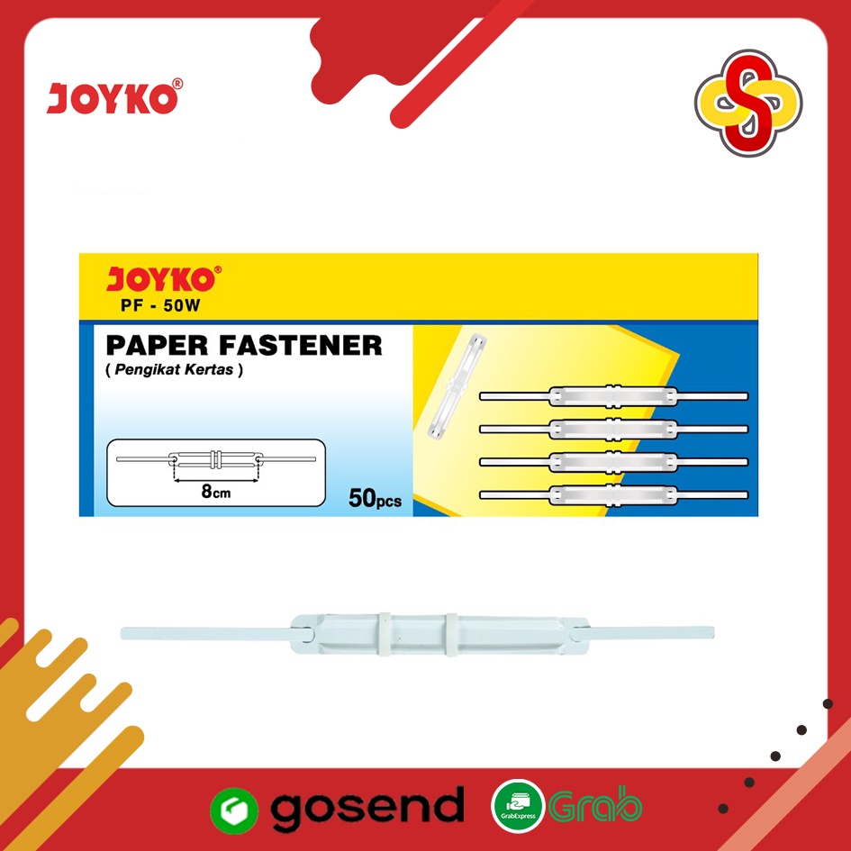 Paper Fastener / Acco / Pengikat Kertas Joyko PF-50W Isi 50 pcs - Putih