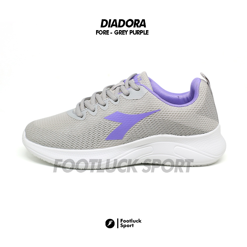 SEPATU RUNNING CEWEK DIADORA FORE GREY PURPLE ORIGINAL BNIB