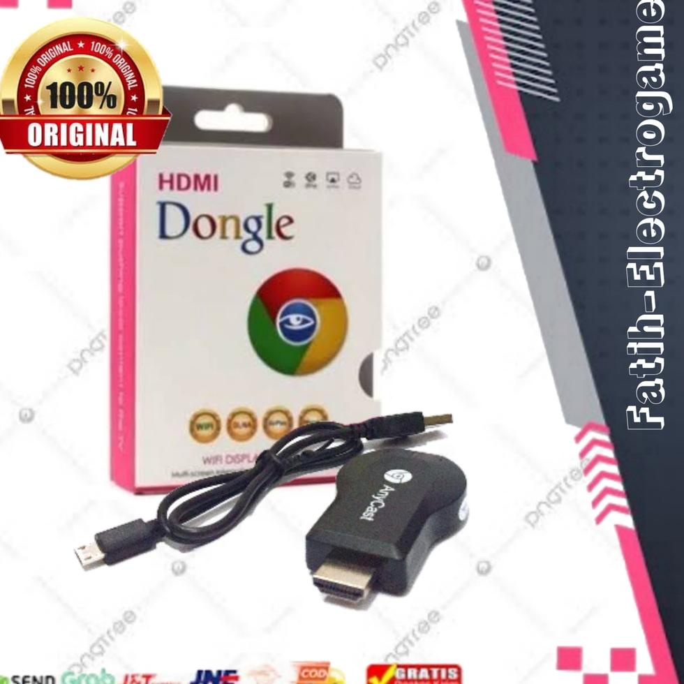 {PR.10De22ᵛ} Hdmi dongle + Hdmi to rca + Kabel rca / Hdmi hp ke tv / Hdmi dongle original / Anycast 