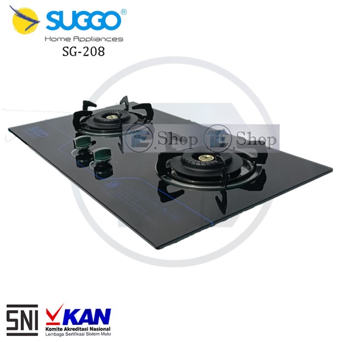 Kompor Gas Tanam Kaca Suggo 2 Tungku SG-208 ( GARANSI RESMI 1 Tahun )