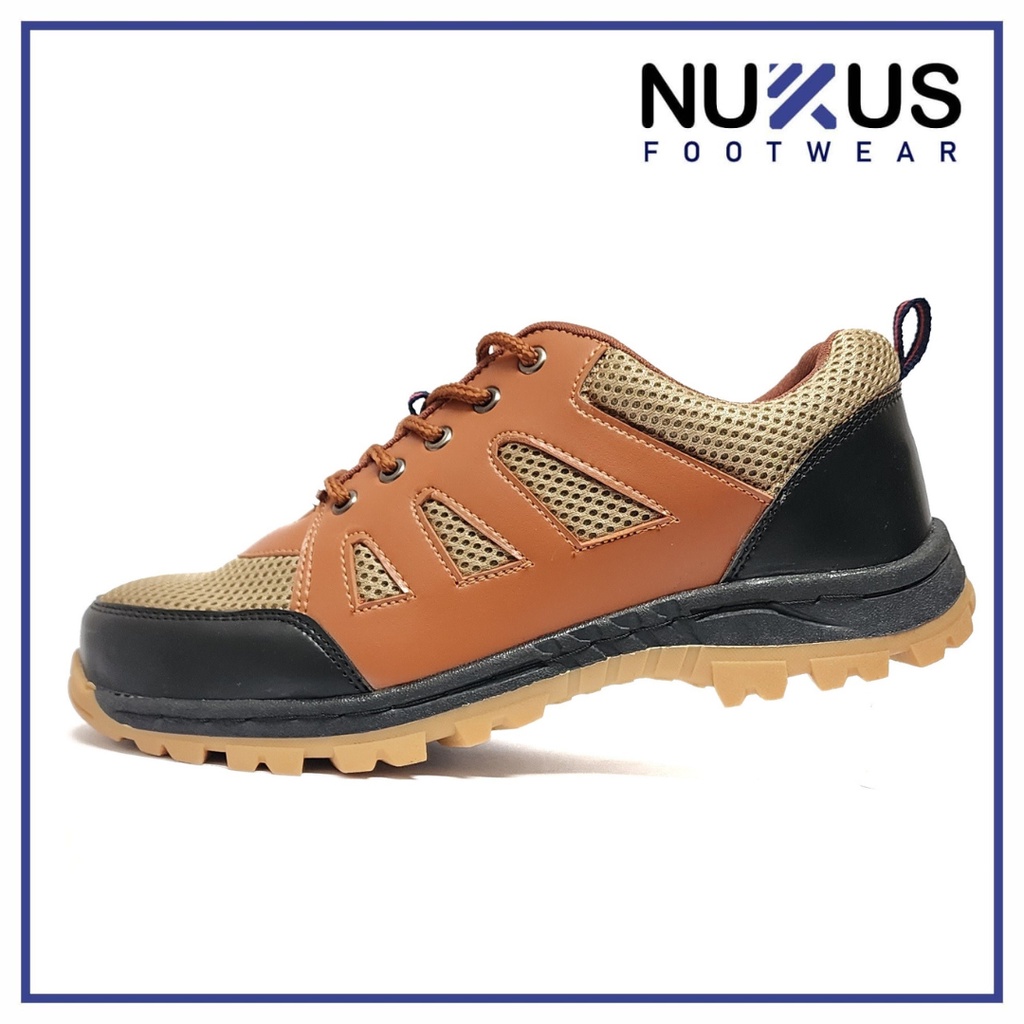 Nukus Sepatu Safety Casual Ujung Besi Tali Pendek Coklat Tan - SFM P