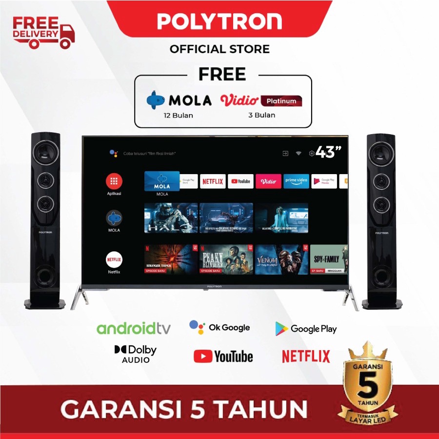 POLYTRON PLD 43TAG5959 / PLD43TAG5959 Smart Cinemax Android TV 43 inch