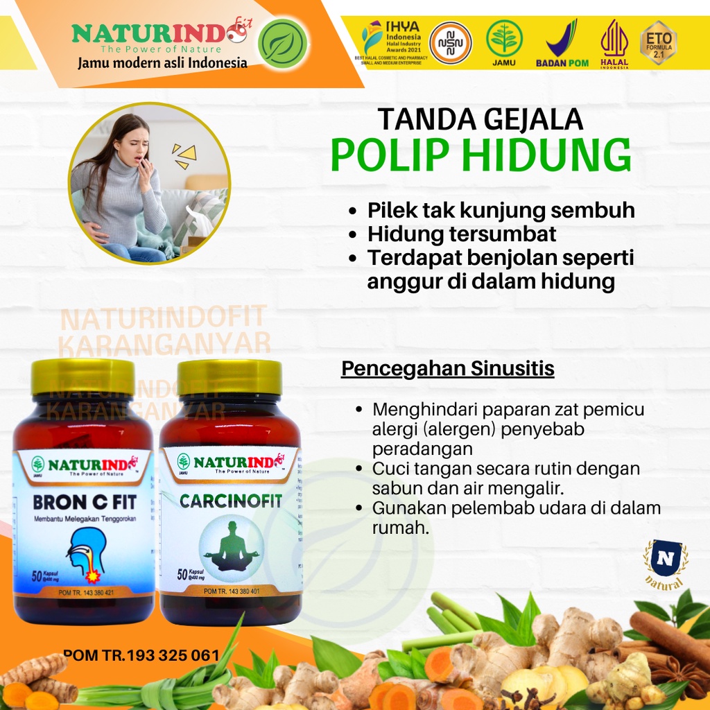 Obat Polip Hidung Sinusitis Sinus Retensi Mukokel Hidung Mampet Tersumbat Benjolan Bengkak Carcinofit Bron C Fit