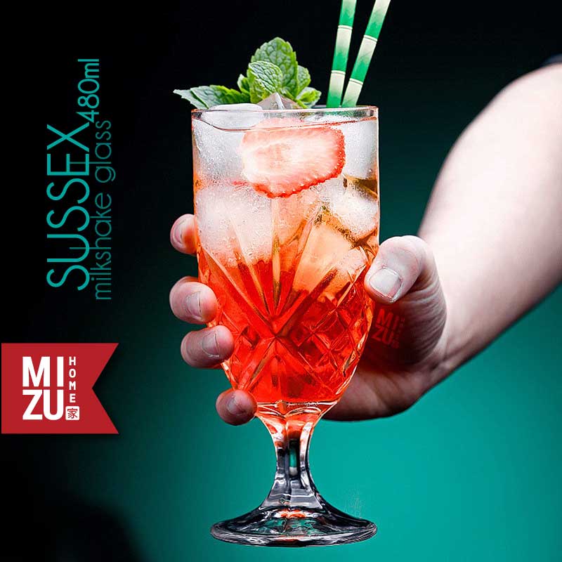 Jual Mizu Sussex Milkshake Glass Gelas Kaca Dessert Glass Gelas Air Minum Mocktail Cocktail 0068