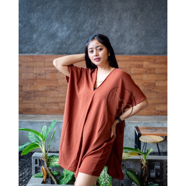 LONG SQUARE TOP ATASAN BLOUSE WANITA AIRFLOW CRINKLE ANTI LECEK AIR FLOW