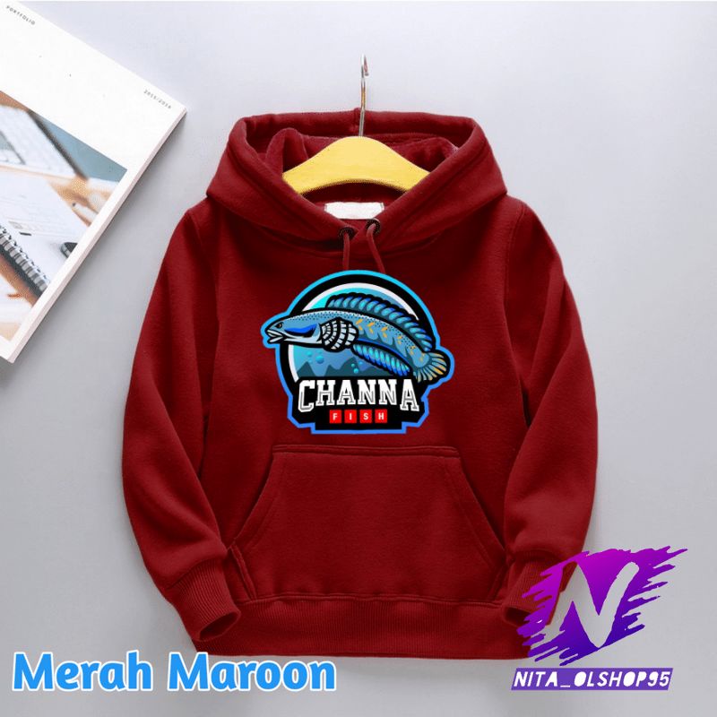 hoodie anak chana fish sweater gambar ikan chana