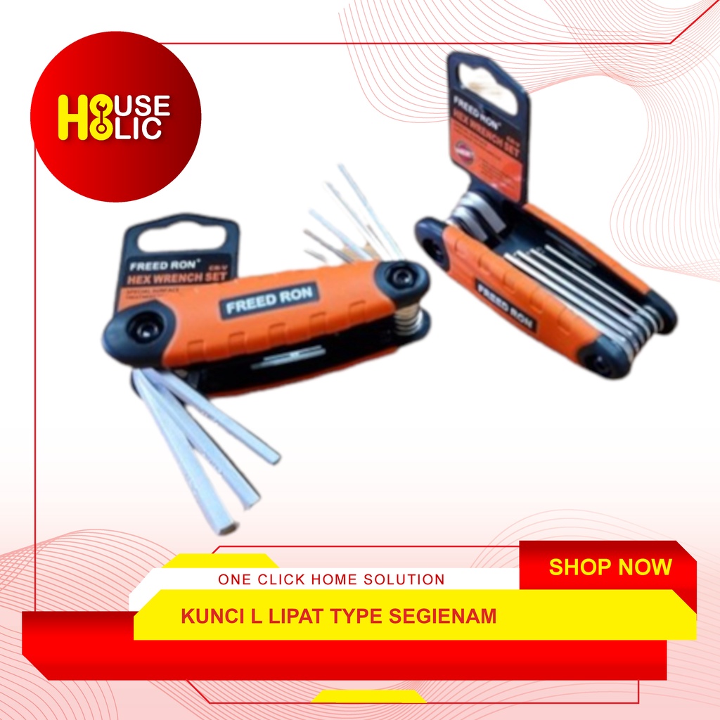 Kunci L Lipat 8 Pcs / Kunci Hexagonal / Folding Hex Key Wrench Set