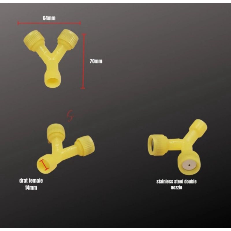 nozel sprayer semprot tanaman model cabang Y