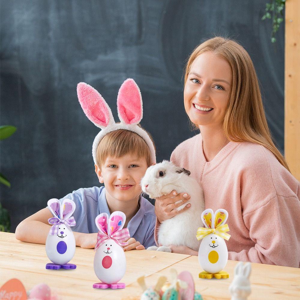 Nanas 3PCS Easter Bunny Egg Desktop Party Decor Selamat Paskah Festival Hias