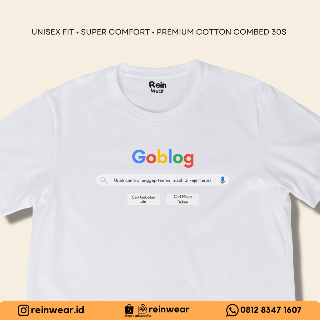 Kaos Goblok Plesetan Parody Google Baju Tshirt Custom Satuan Murah Polos Viral Lucu Unik Keren Korea