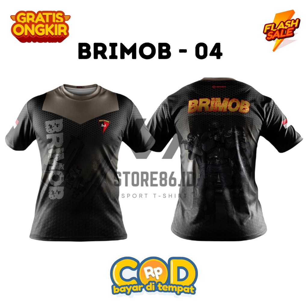Kaos Brimob -04 Dryfit/ Jersey Brimob Drifit / Kaos Brimob fullprint Bahan Drifit / FULL PRINTING