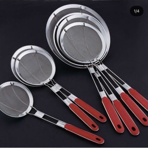 Serokan Minyak Gagang Merah Stainless Steel 14cm