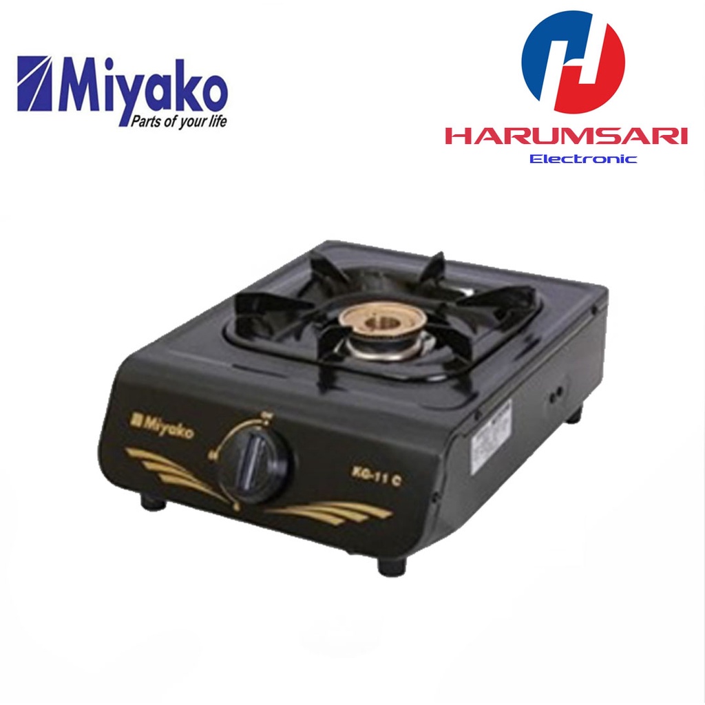 MIYAKO Kompor Gas Satu (1) Tungku Teflon KG-11C