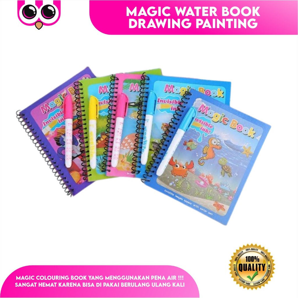 

MAGIC WATER BOOK DRAWING PAINTING PEN BUKU GAMBAR MEWARNAI EDUKASI ANAK